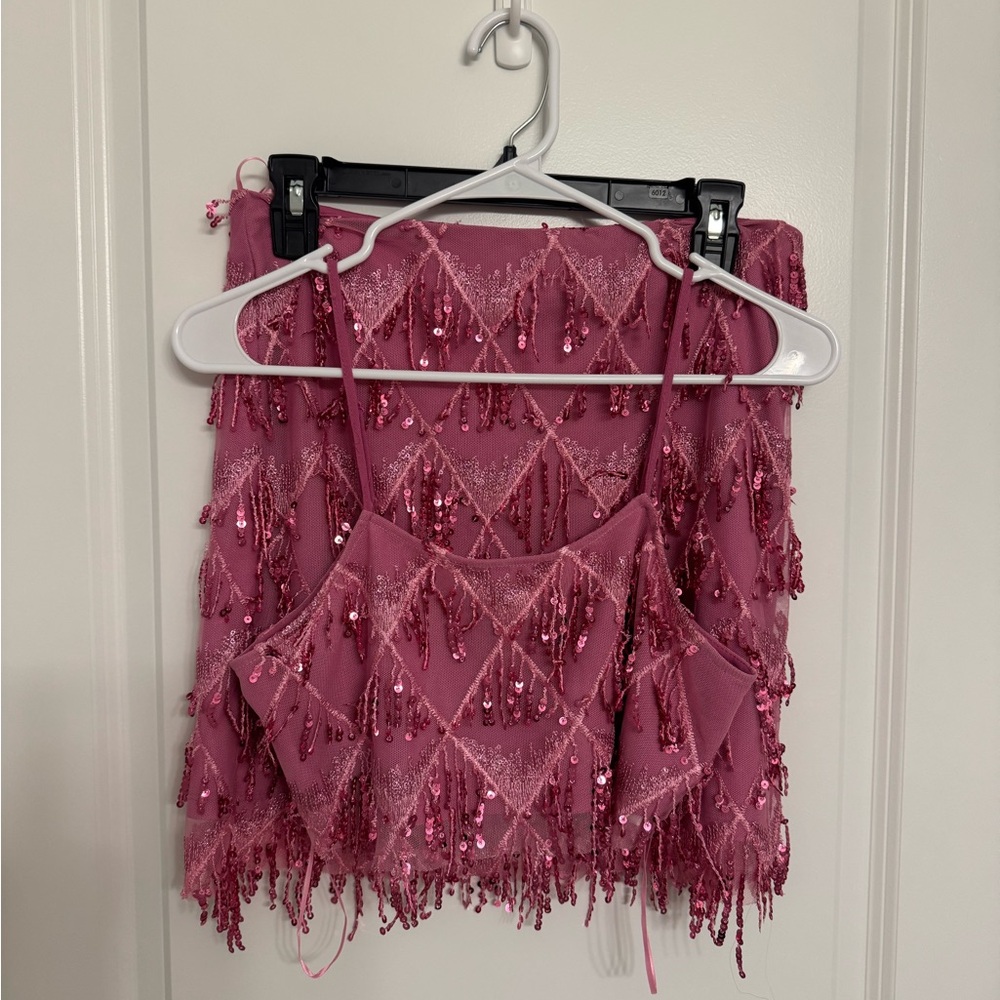 Sincerely Jules Pink Sequin Skirt Set